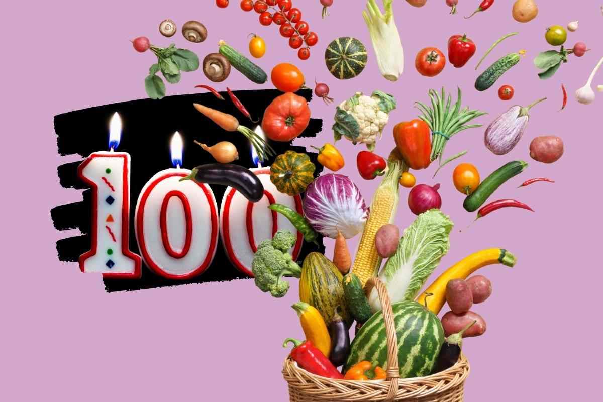 Frutta, verdura e candeline numero 100